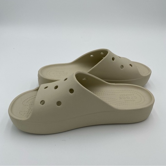 Crocs Iconic Comfort Classic Platform Slip On Open Toe Sandals Slides Size 10 - Picture 8 of 9